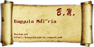 Bagyula Mária névjegykártya